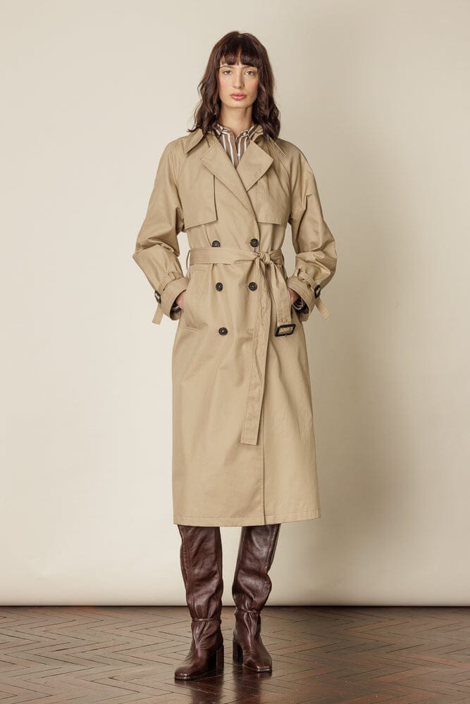 (RTW) Maddie Trench Coat - Camel Cotton Gabardine