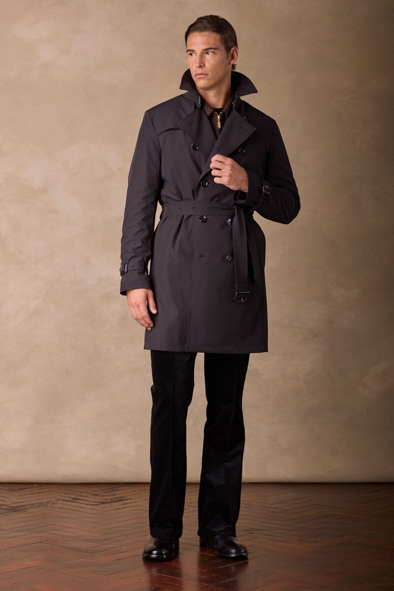 Drake Trench Coat - Tech Black