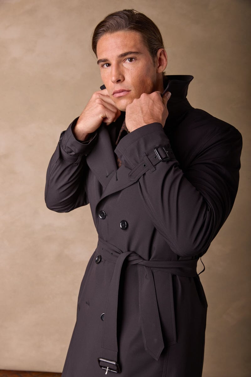 Drake Trench Coat - Tech Black