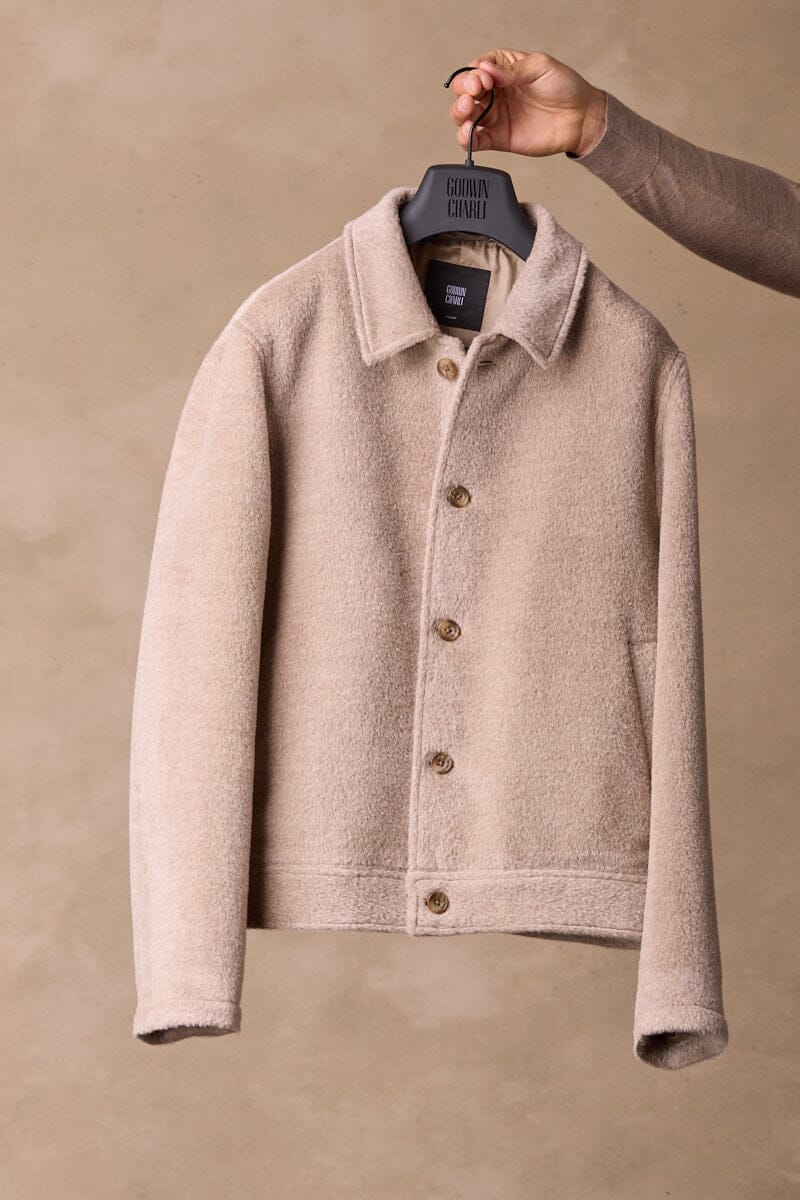Blouson Jacket - Lt Brown Alpaca Wool