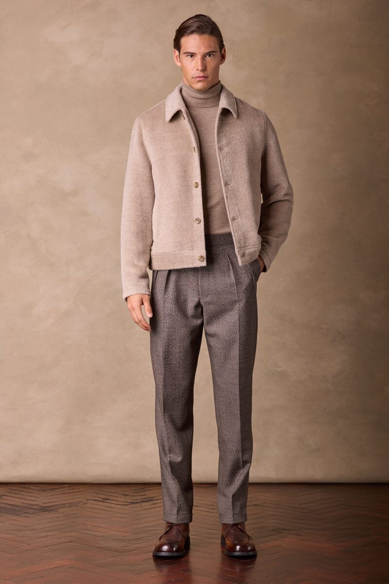 Blouson Jacket - Lt Brown Alpaca Wool