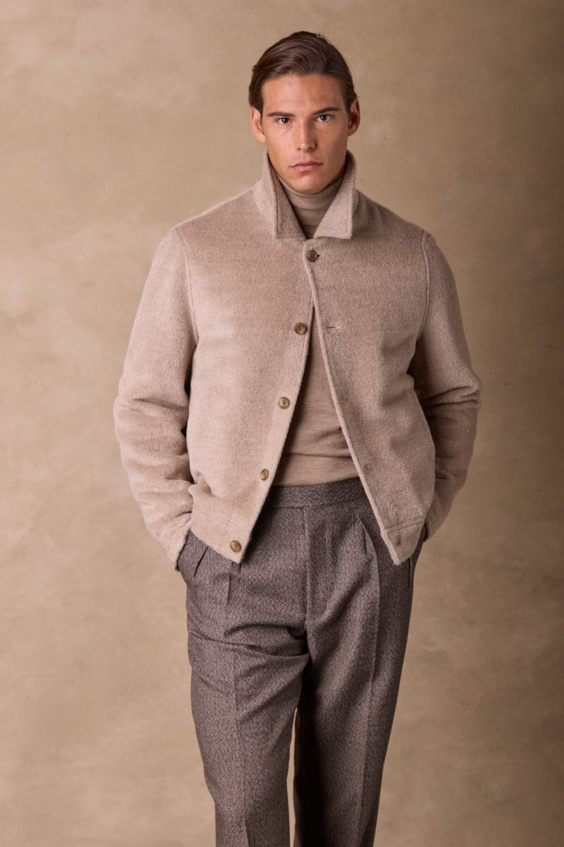 Blouson Jacket - Lt Brown Alpaca Wool