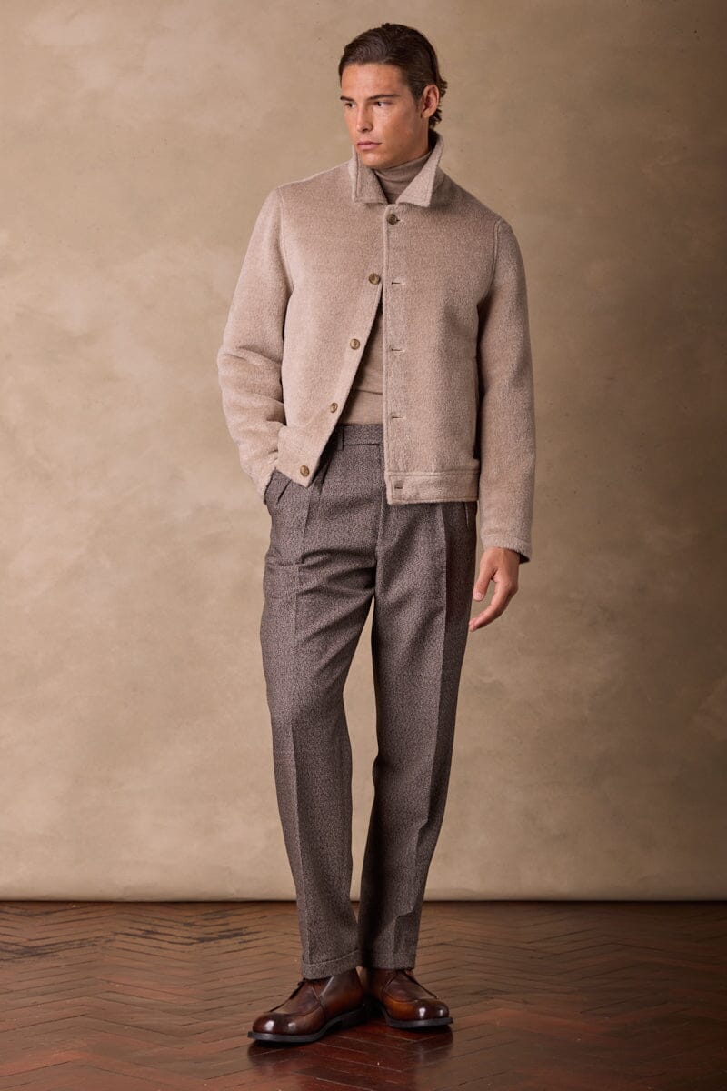 Blouson Jacket - Lt Brown Alpaca Wool