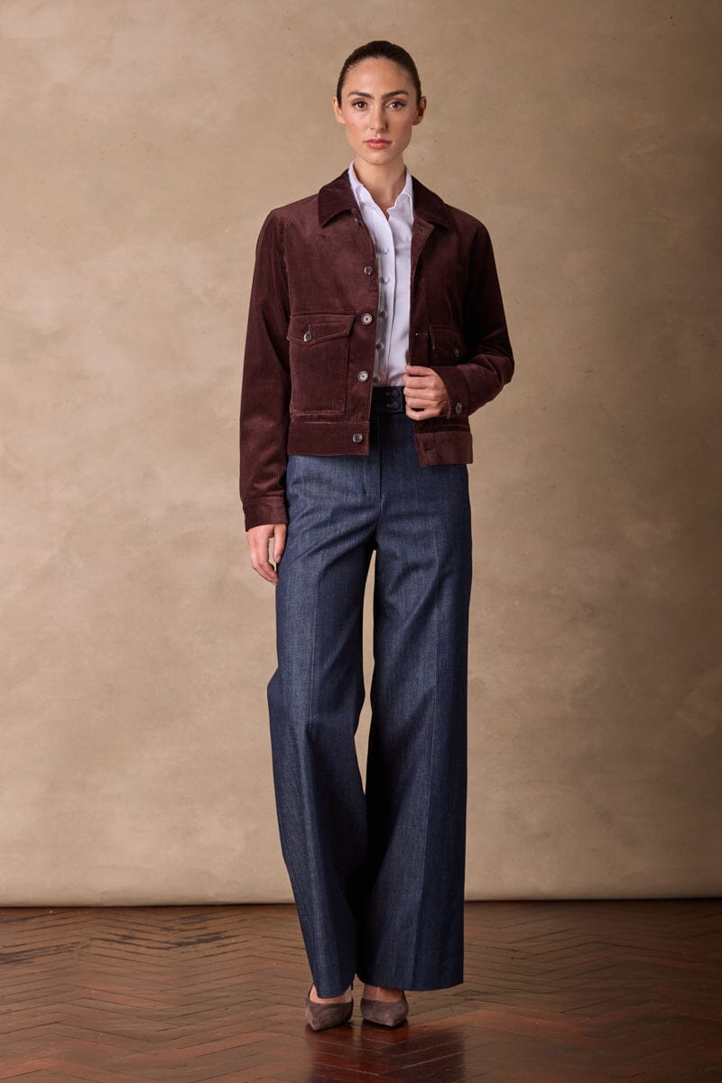 Frankie Blouson Jacket - Chocolate Cord