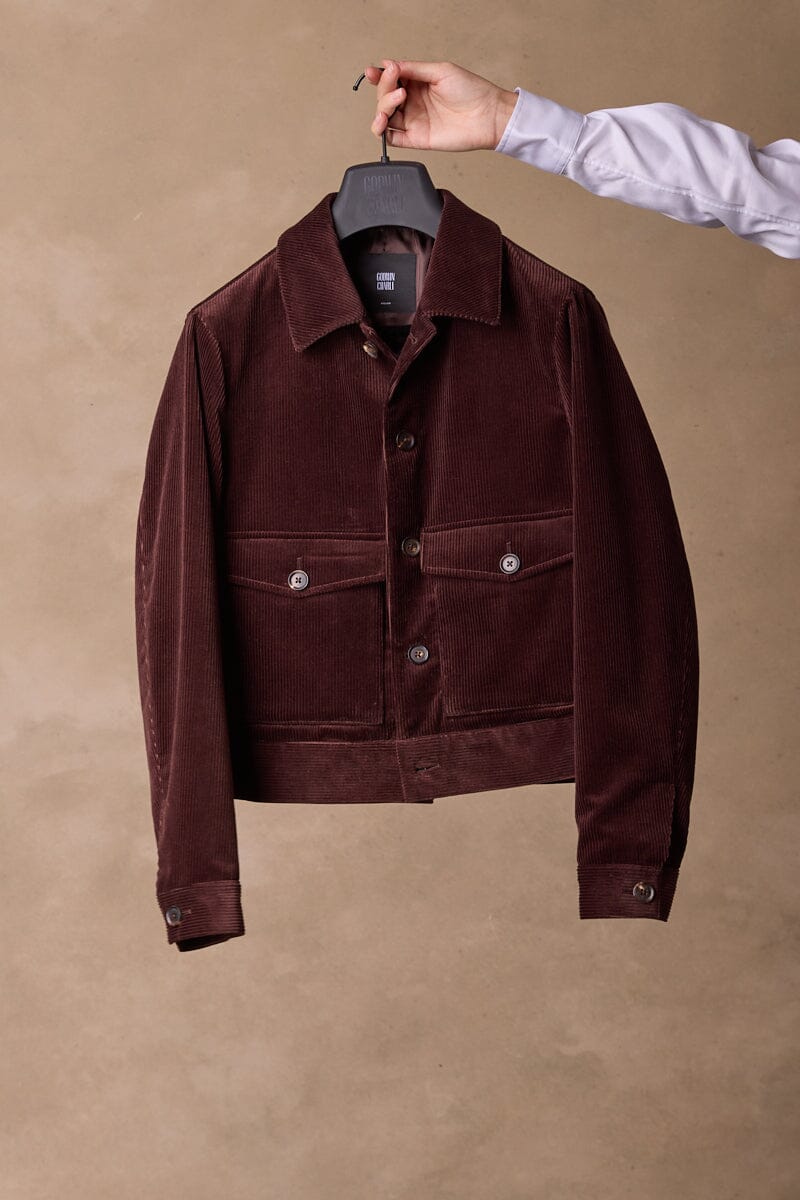 Frankie Blouson Jacket - Chocolate Cord
