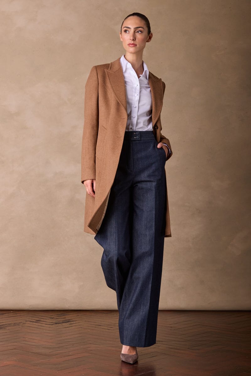 Loren Single Breasted Coat - Nutmeg Wool Cashmere
