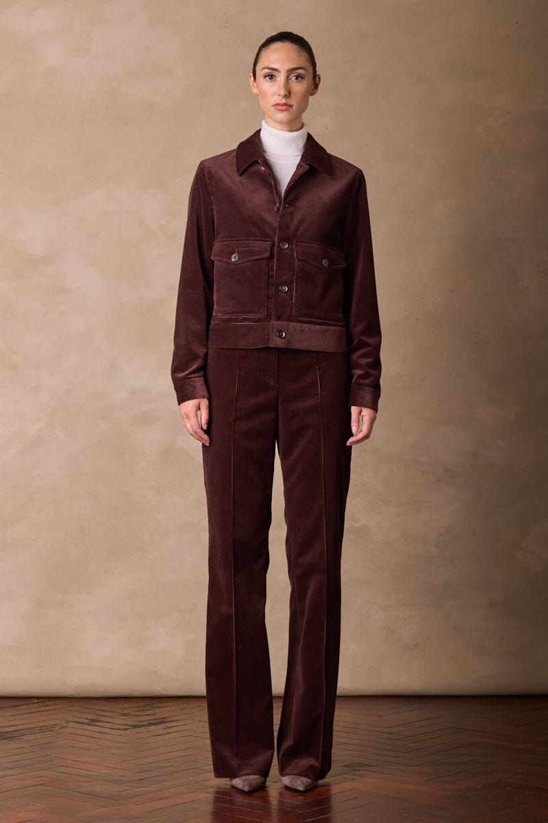Frankie Blouson Jacket - Chocolate Cord