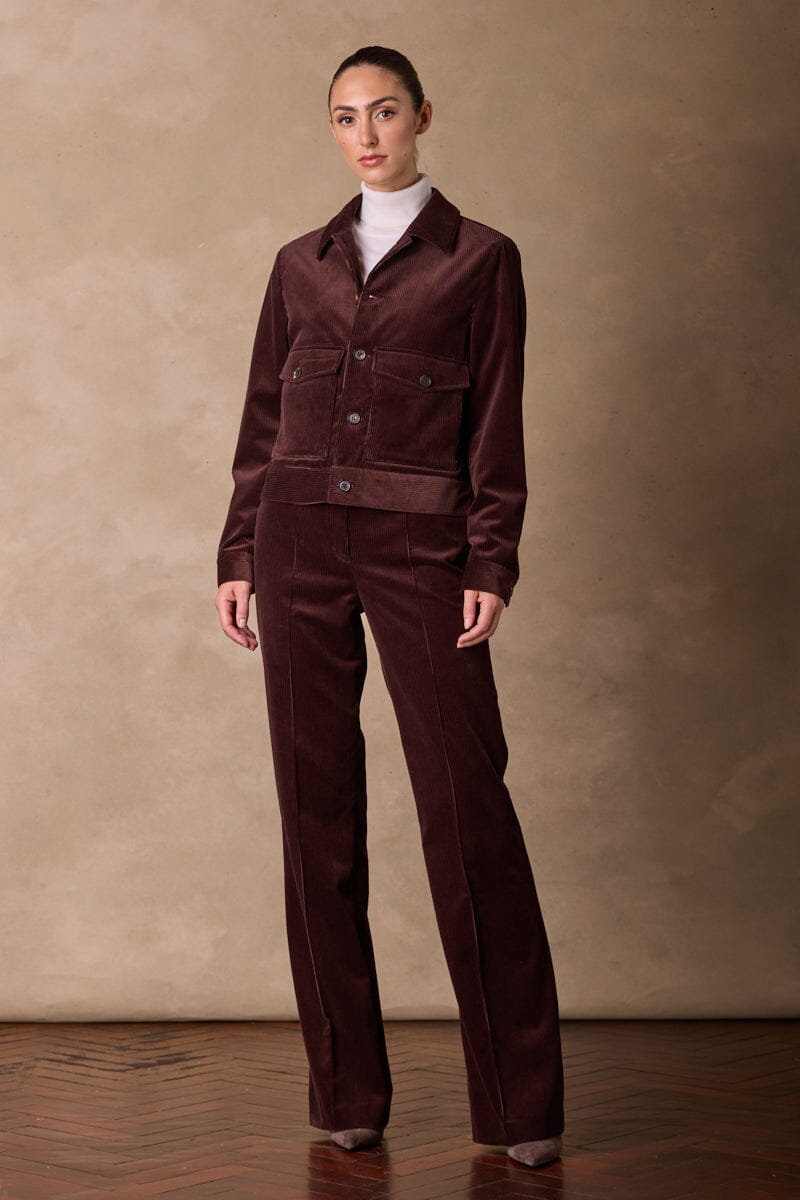 Frankie Blouson Jacket - Chocolate Cord