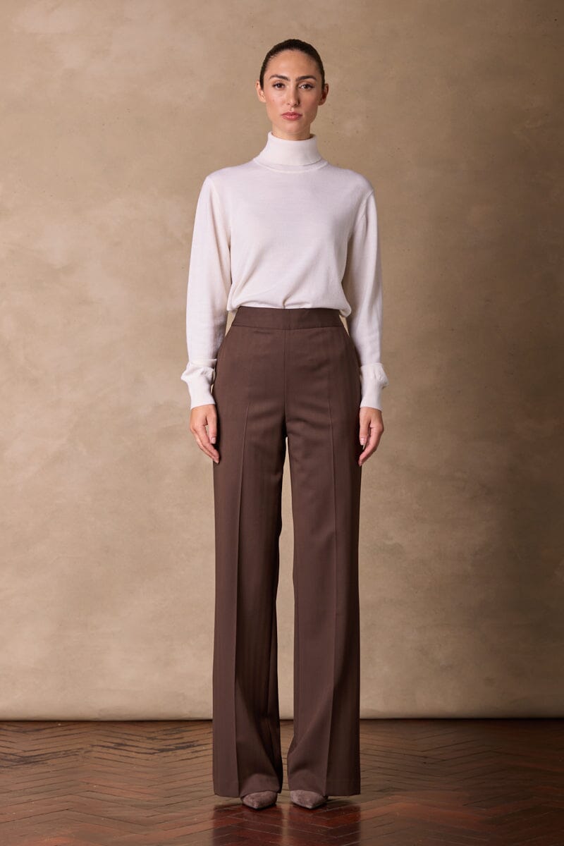 Laura Pant - Chocolate Herringbone
