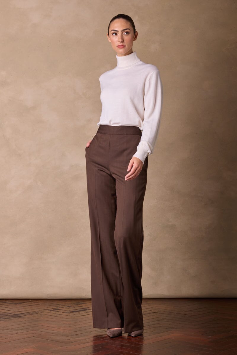 Laura Pant - Chocolate Herringbone