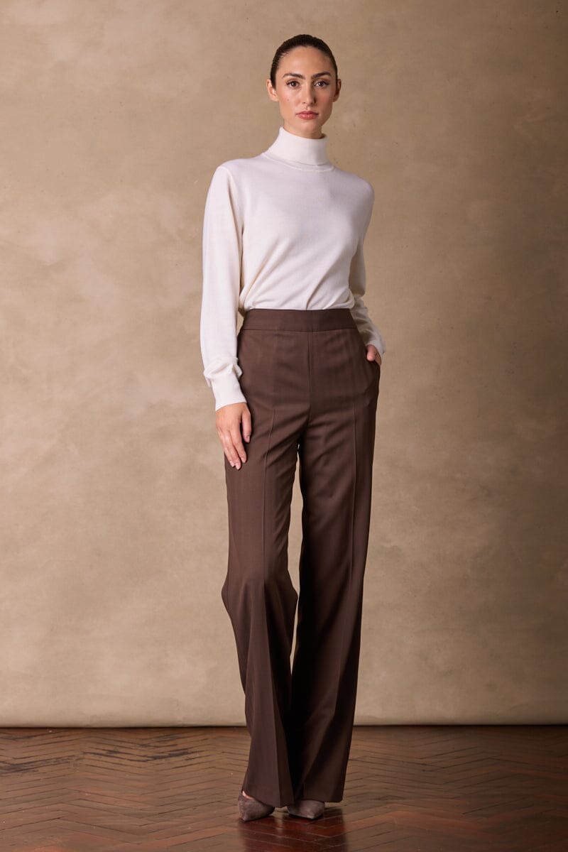 Laura Pant - Chocolate Herringbone