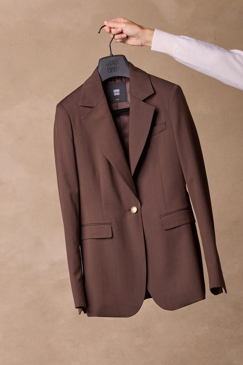 Lily (Long line) / Laura Suit - Chocolate Herringbone