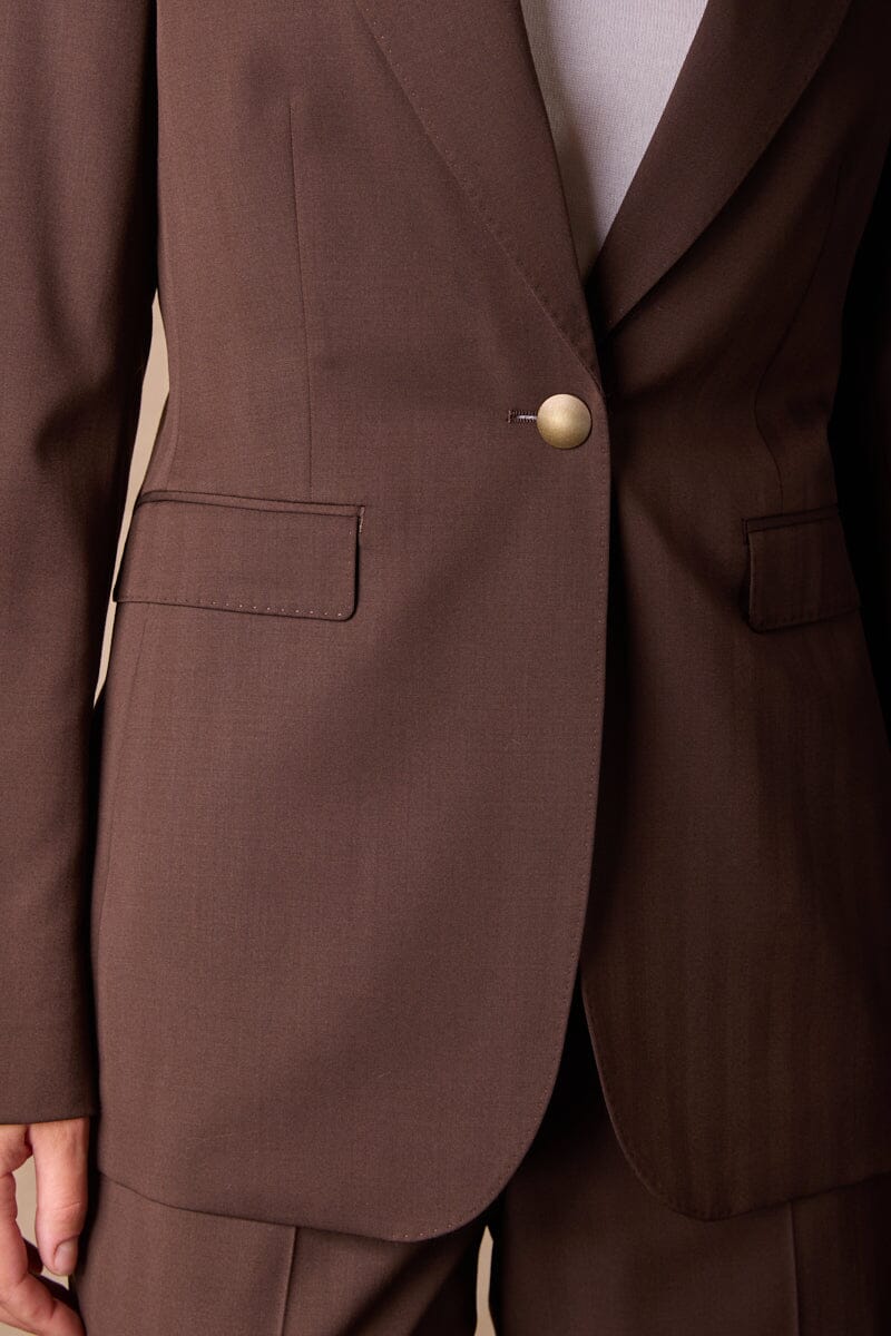 Lily (Long line) / Laura Suit - Chocolate Herringbone