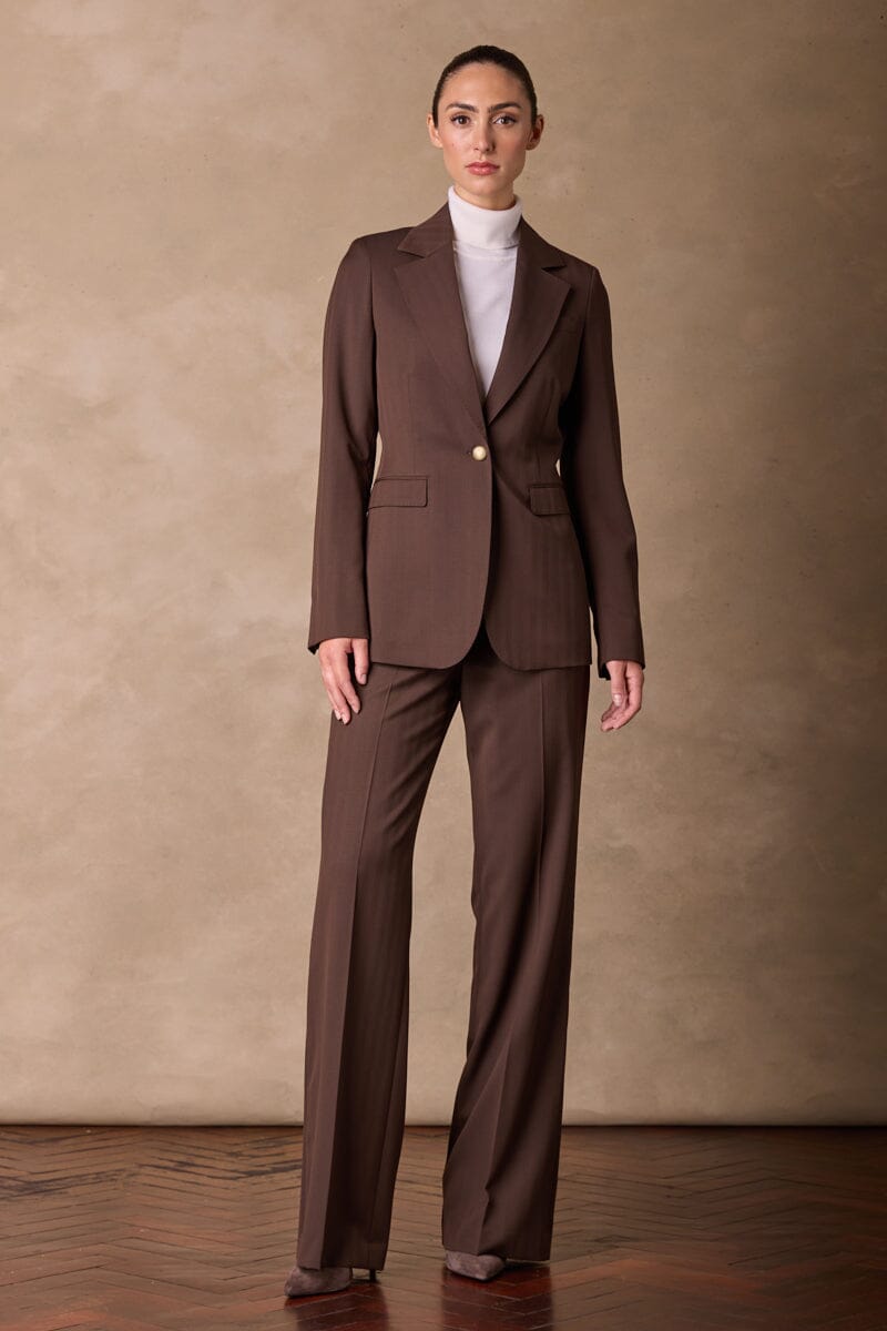 Lily (Long line) / Laura Suit - Chocolate Herringbone