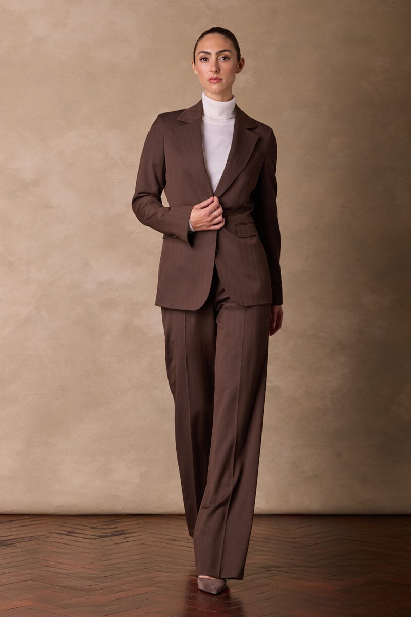 Lily (Long line) / Laura Suit - Chocolate Herringbone