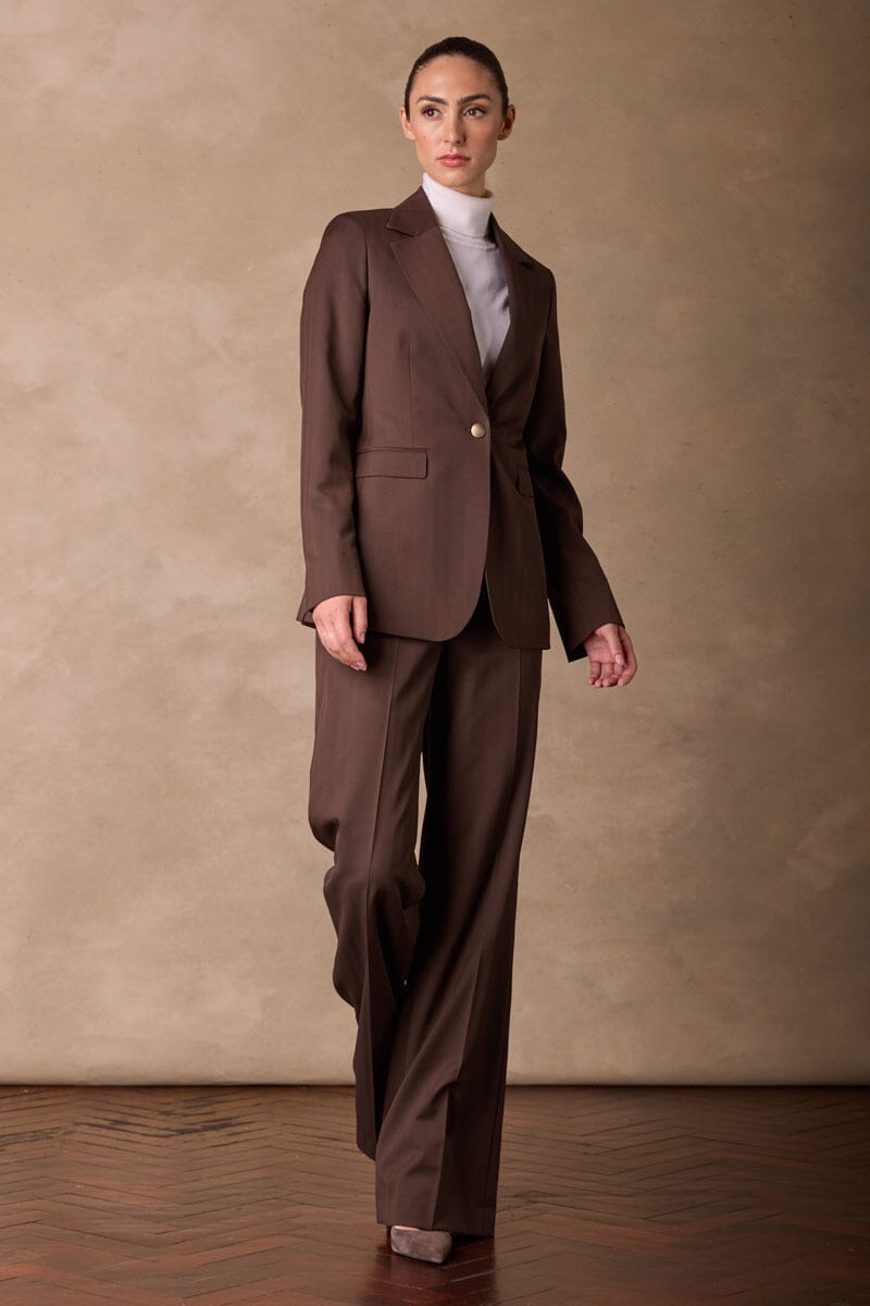 Lily (Long line) / Laura Suit - Chocolate Herringbone