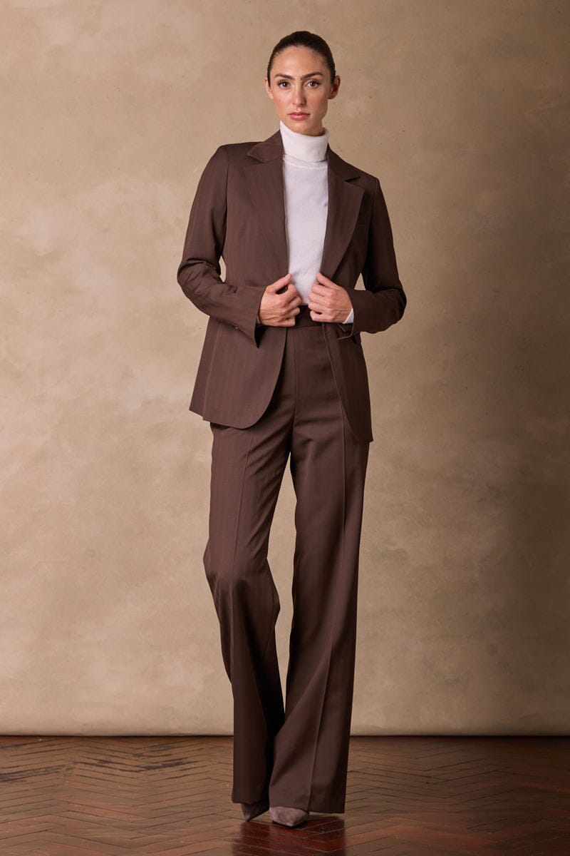 Lily (Long line) / Laura Suit - Chocolate Herringbone