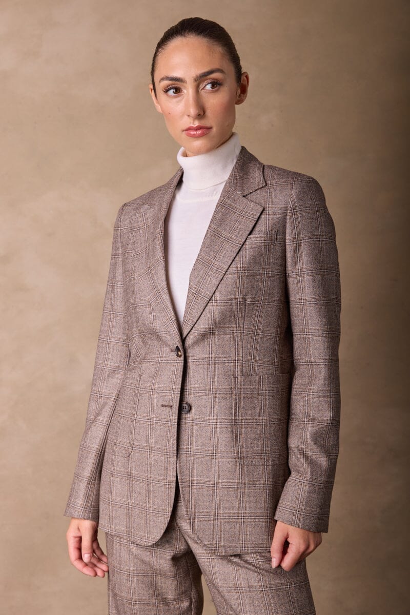 Lily (Long line) / Sylvie Suit - Brown Check