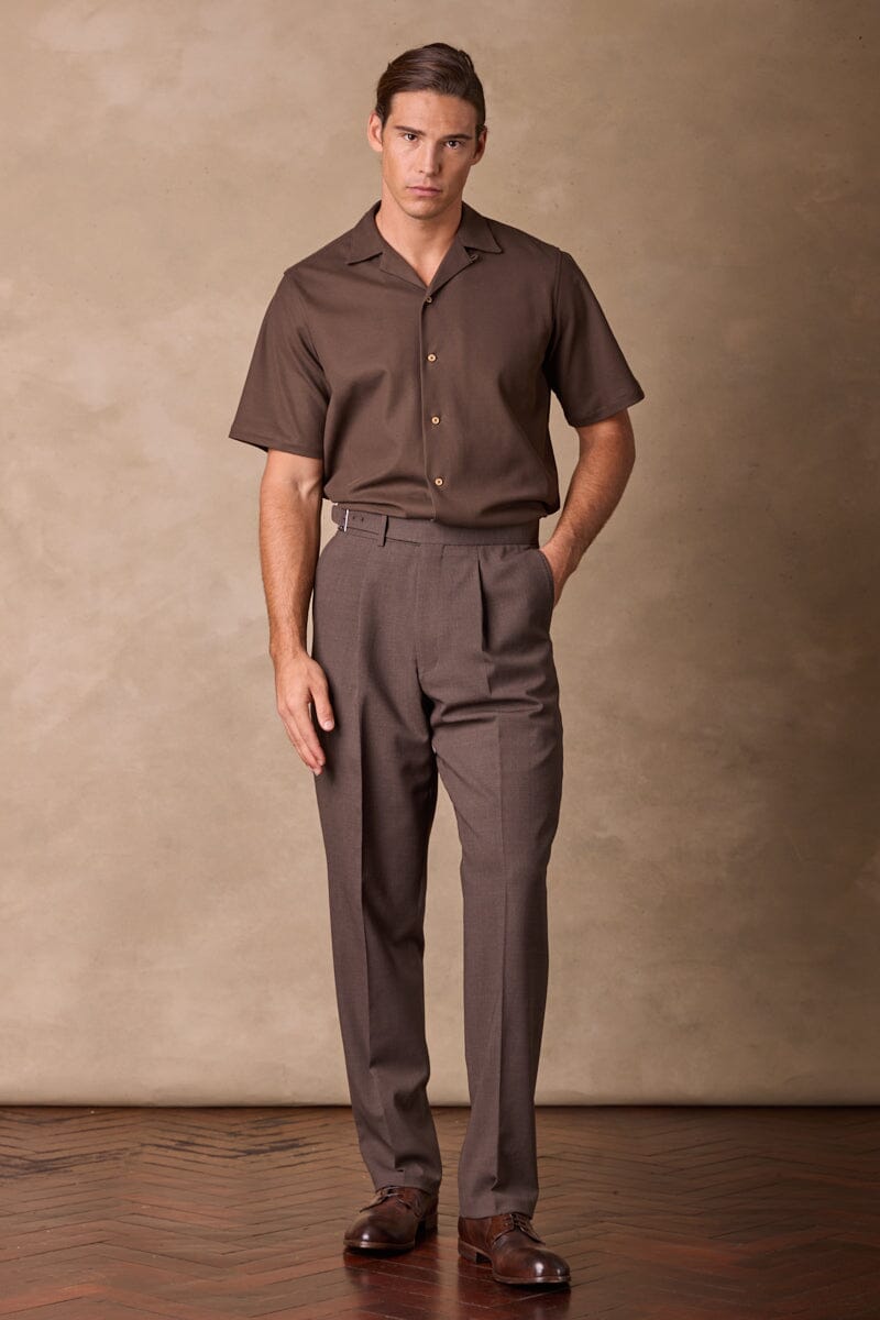 Gurkha Trouser - Brown Wool Stretch