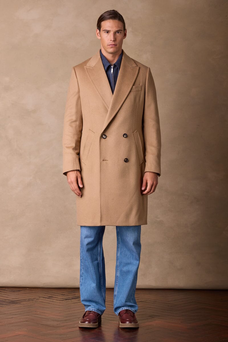 The Blake (Long) Coat - Camel Wool Silk