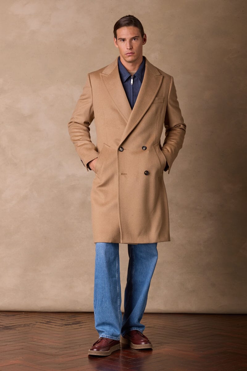 The Blake (Long) Coat - Camel Wool Silk