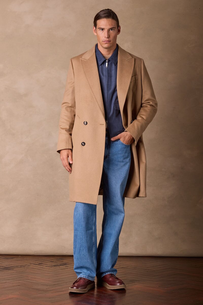 The Blake (Long) Coat - Camel Wool Silk