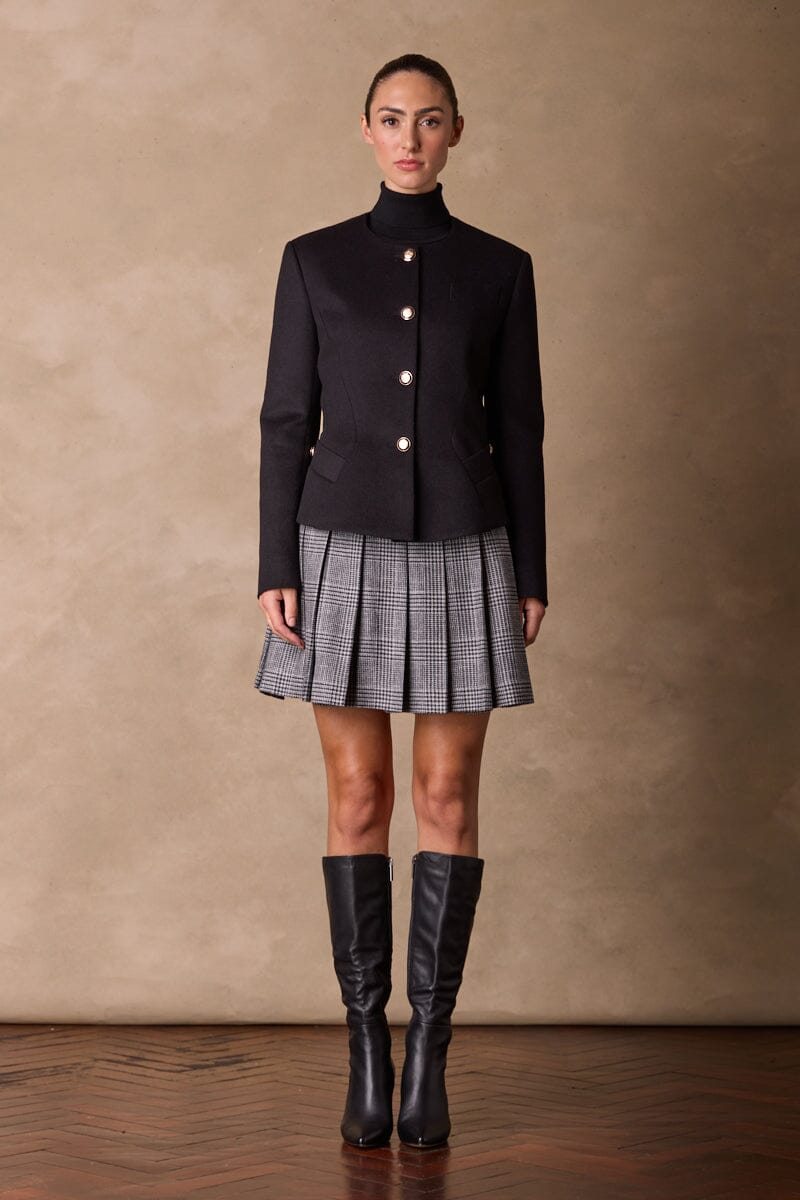 Amelie Crop Jacket - Black Wool Cashmere