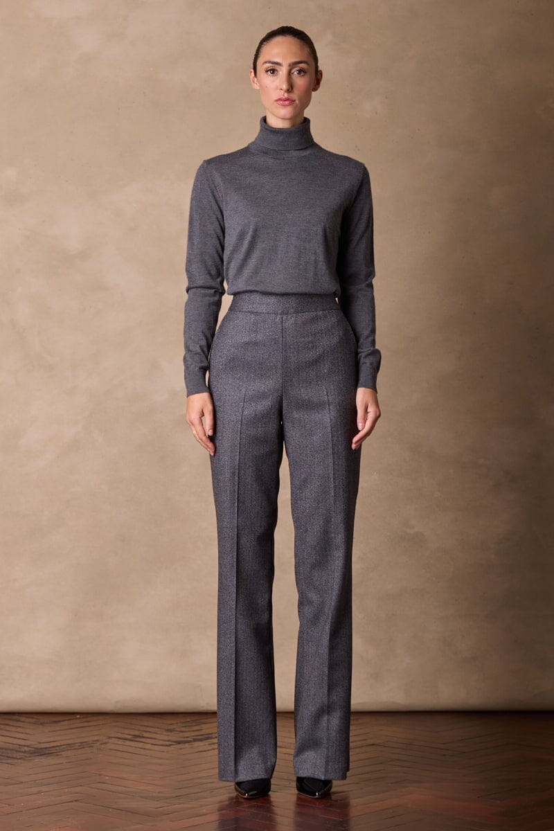 Roll Neck Cashmere Knit (MTM Womenswear) - Mid Grey
