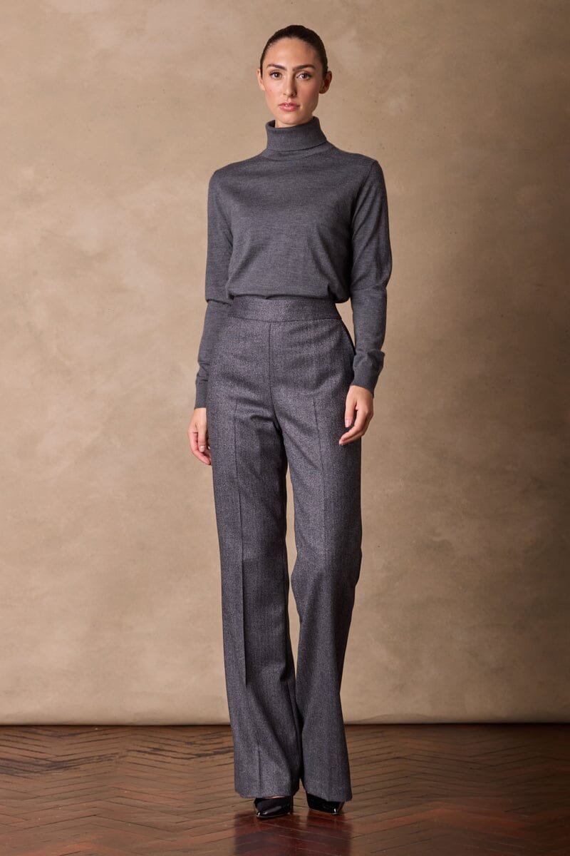 Roll Neck Cashmere Knit (MTM Womenswear) - Mid Grey