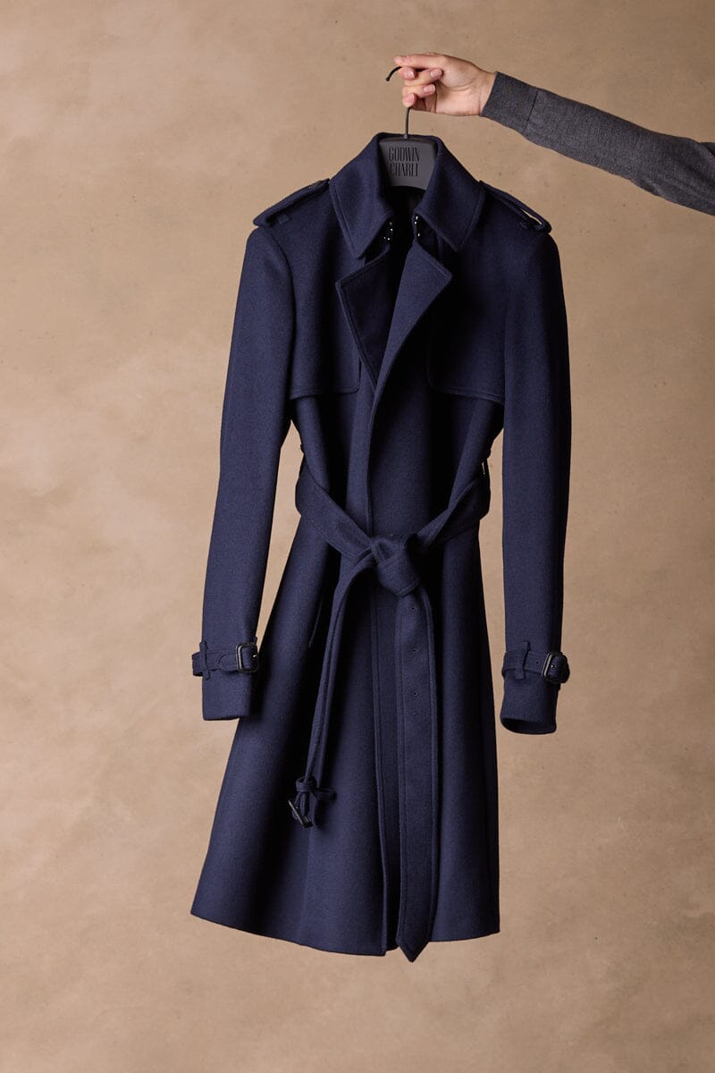 The Harper Trench Coat - Navy Wool Cashmere