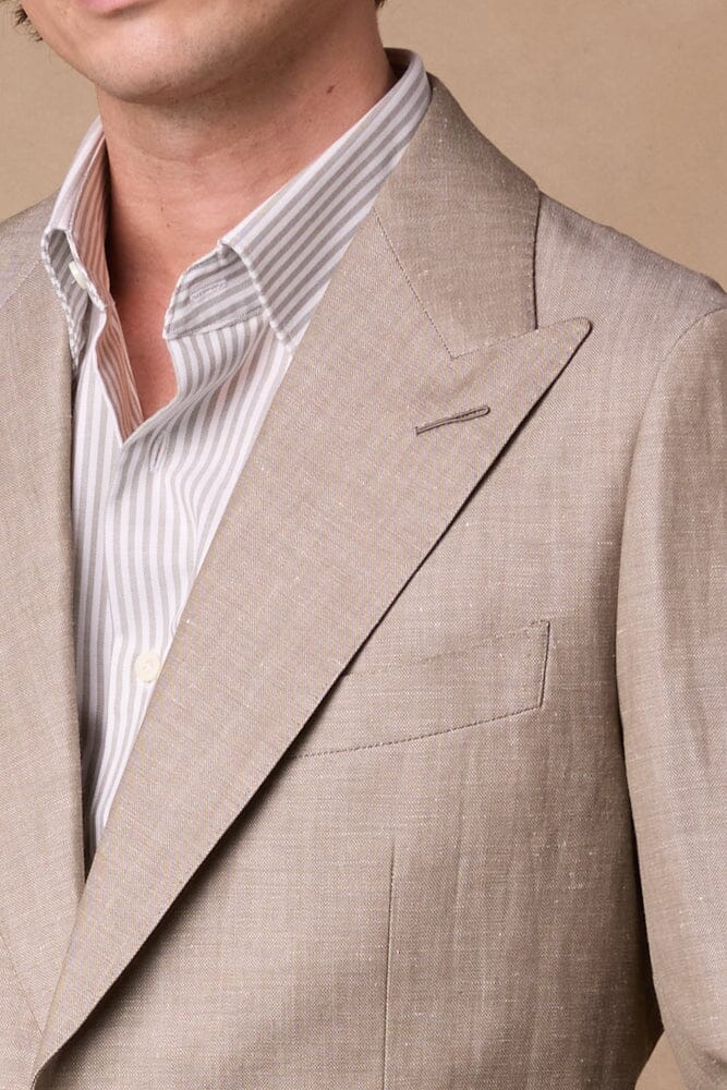 London Button Down Shirt - White & Olive Stripe