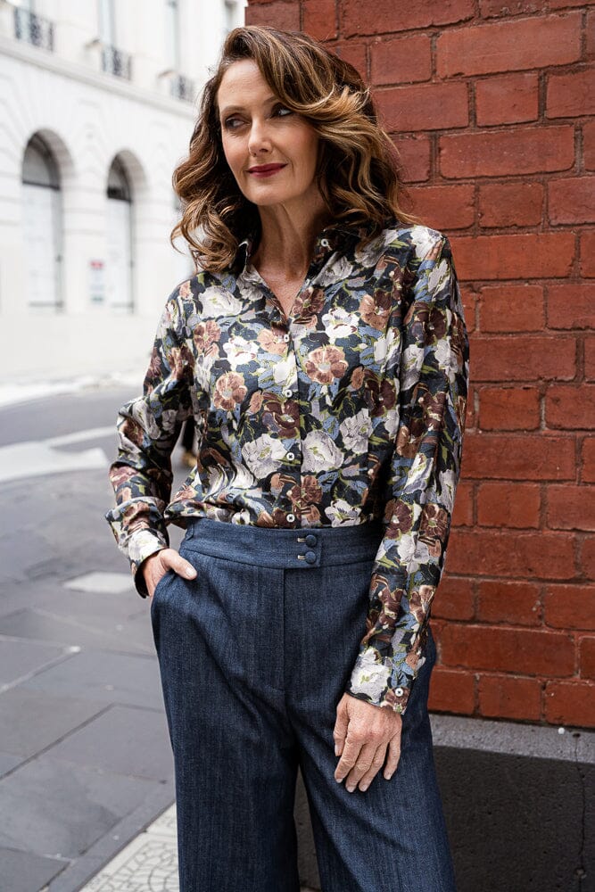 Victoria Shirt - Watercolour Floral Silk
