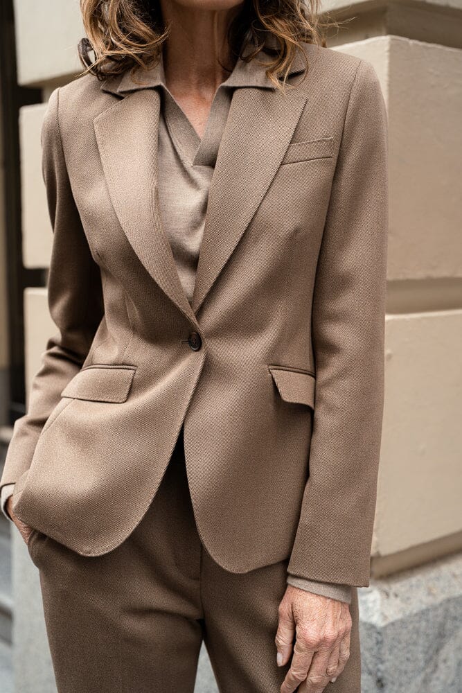 The Camila Suit - Medium Brown Twill Wool