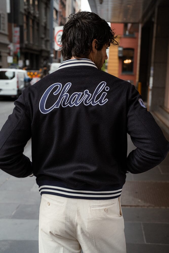 The 'GC' Varsity Bomber - Navy Wool