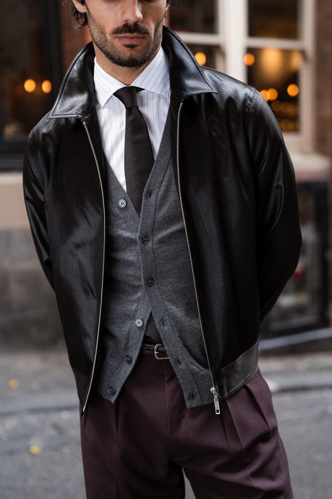 The Laurent Blouson - Black Cotton Blend