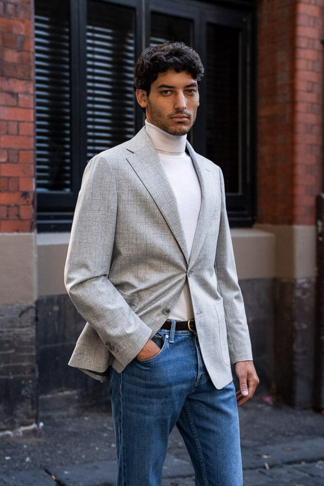Liam 10 Blazer - Lt Grey Marle Check