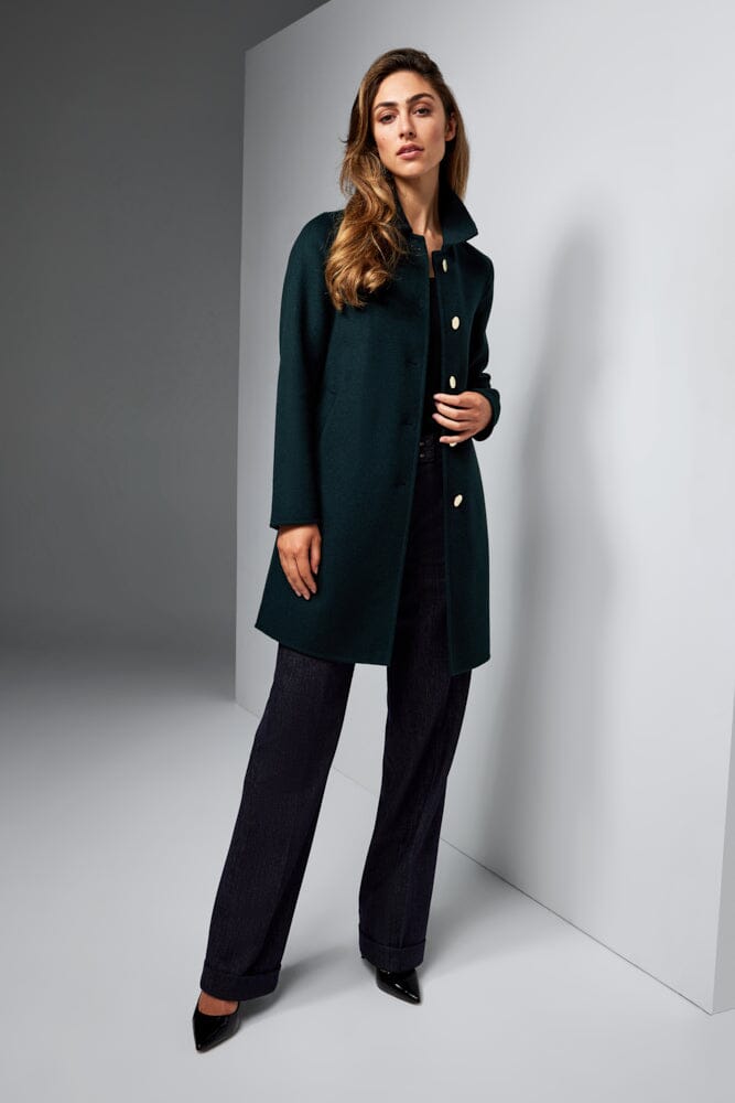 Remi Coat - Bottle Green Double Faced Wool