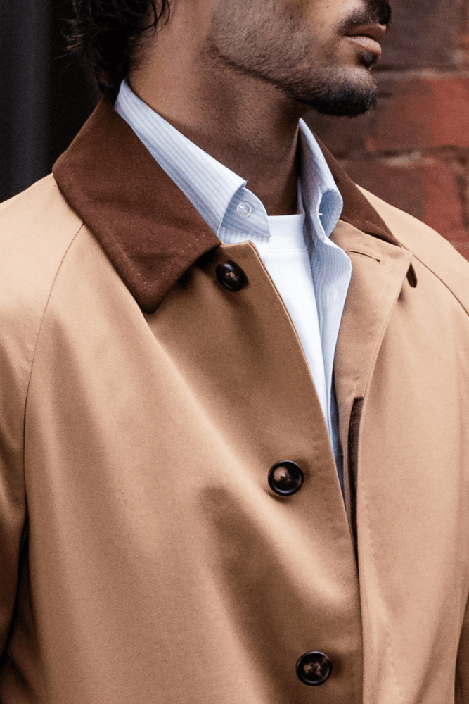 The Spencer Car Coat - Golden Brown Tech Cotton