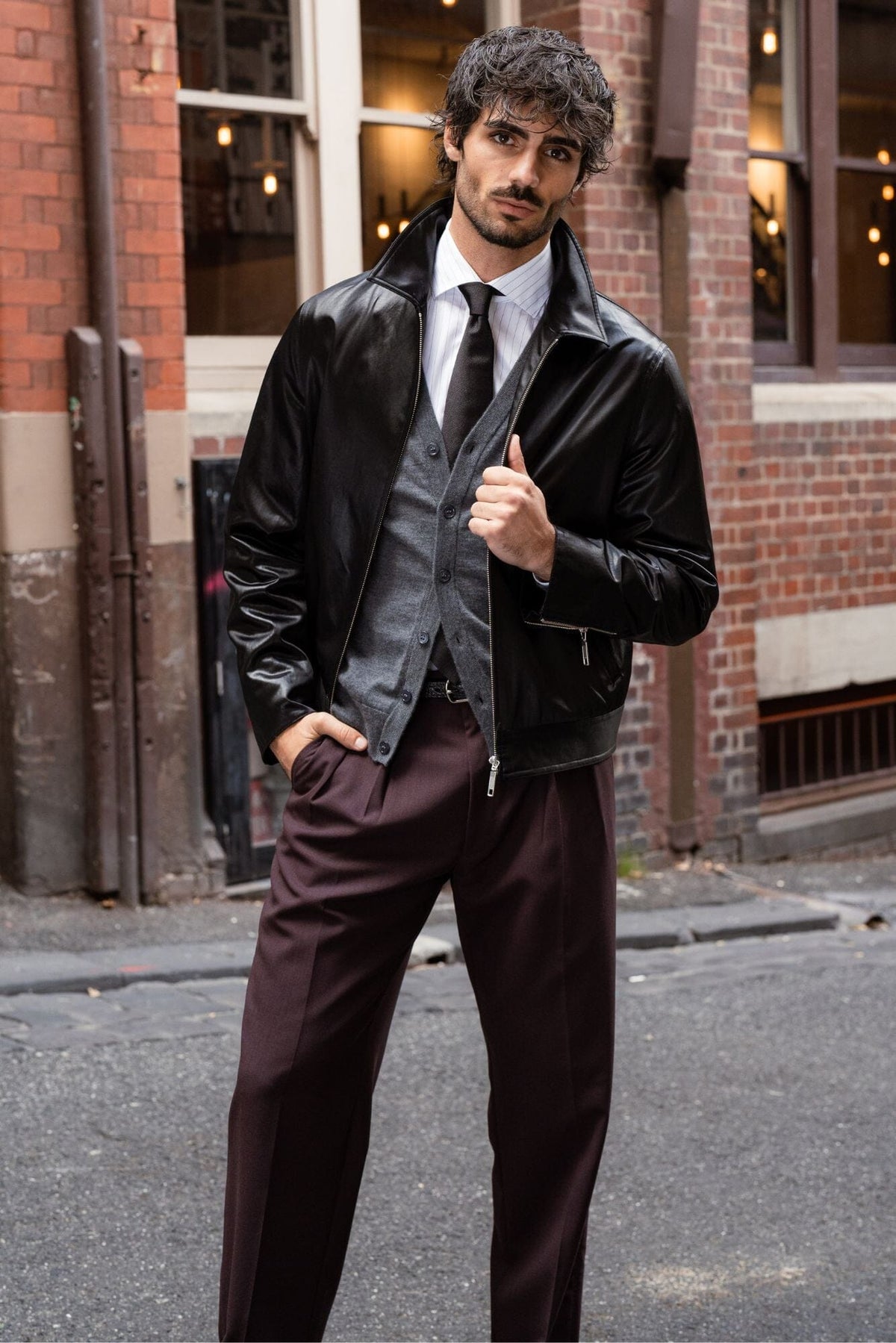 The Laurent Blouson - Black Cotton Blend