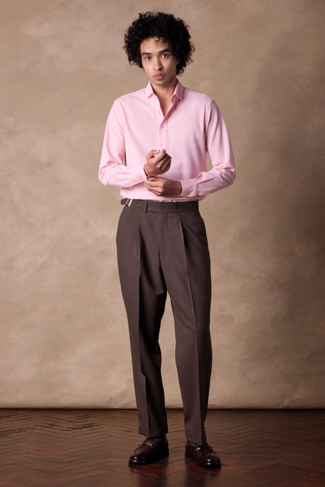Magnus LS Polo Shirt - Pink Cotton Lux Knit
