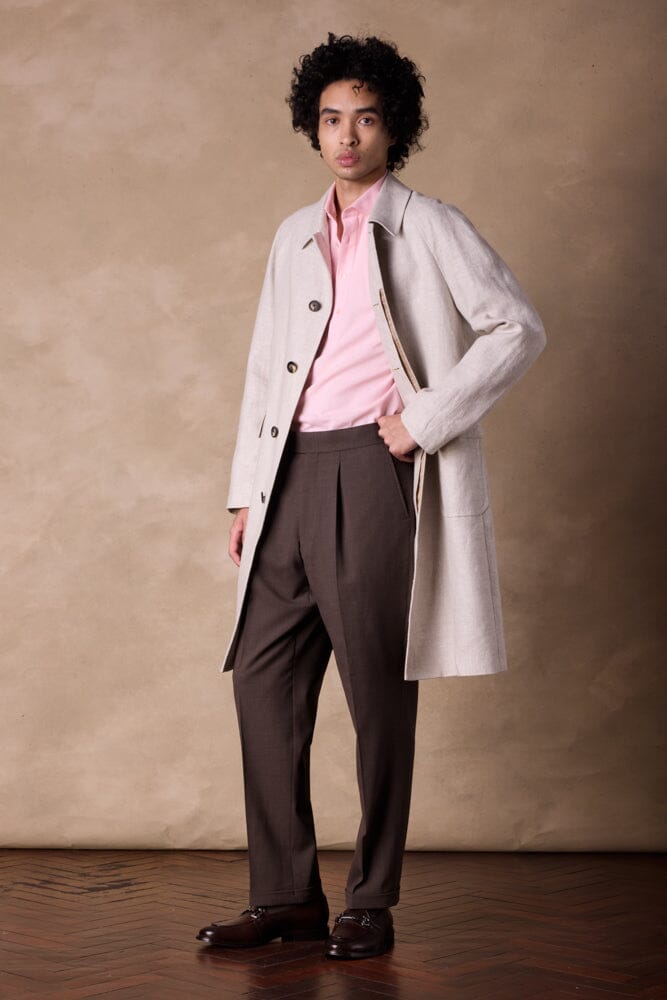 Lisburn Car Coat - Beige Linen