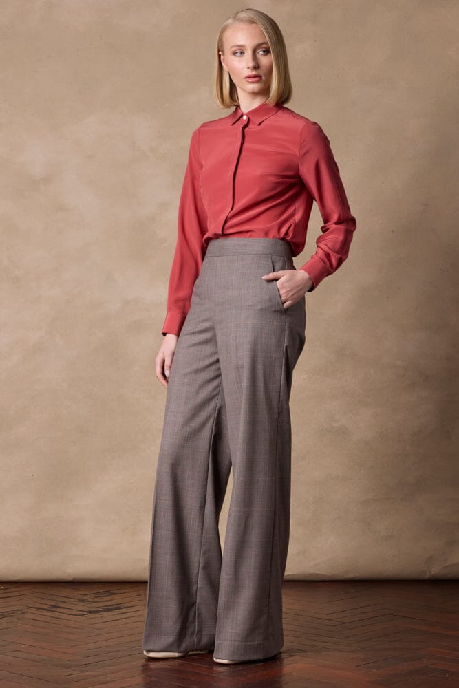 Silvie Pant - Brown Black Rust Check