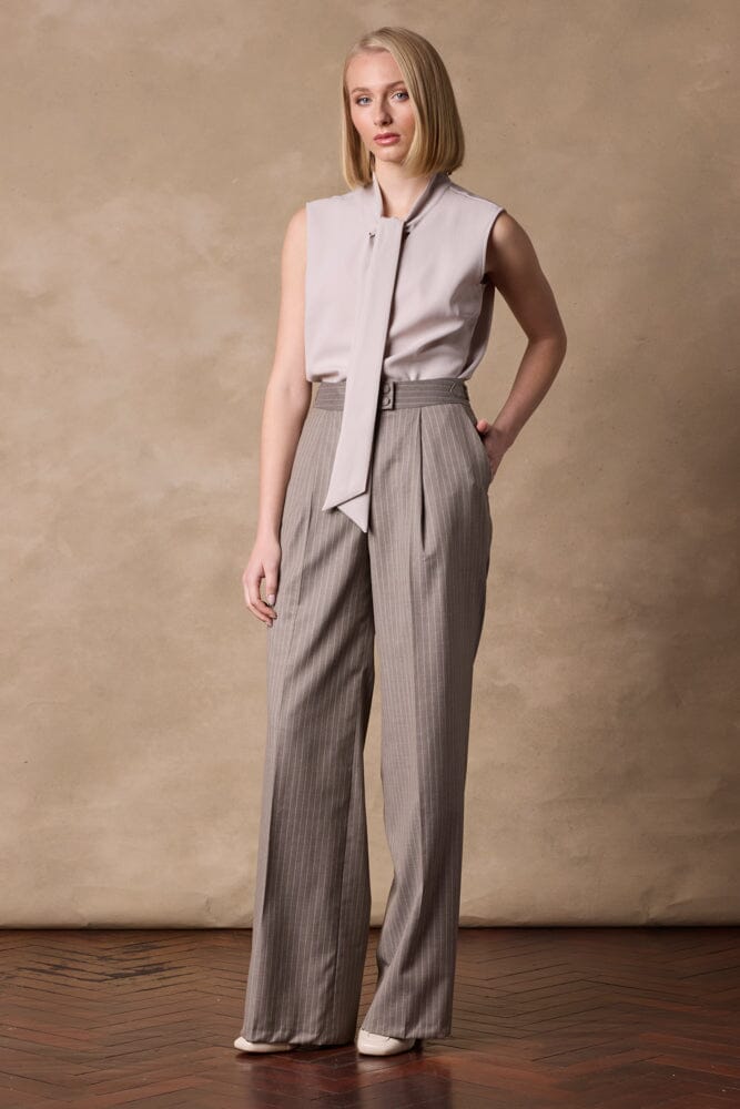Alexis / Florence Suit - Lt Brown Pin Stripe