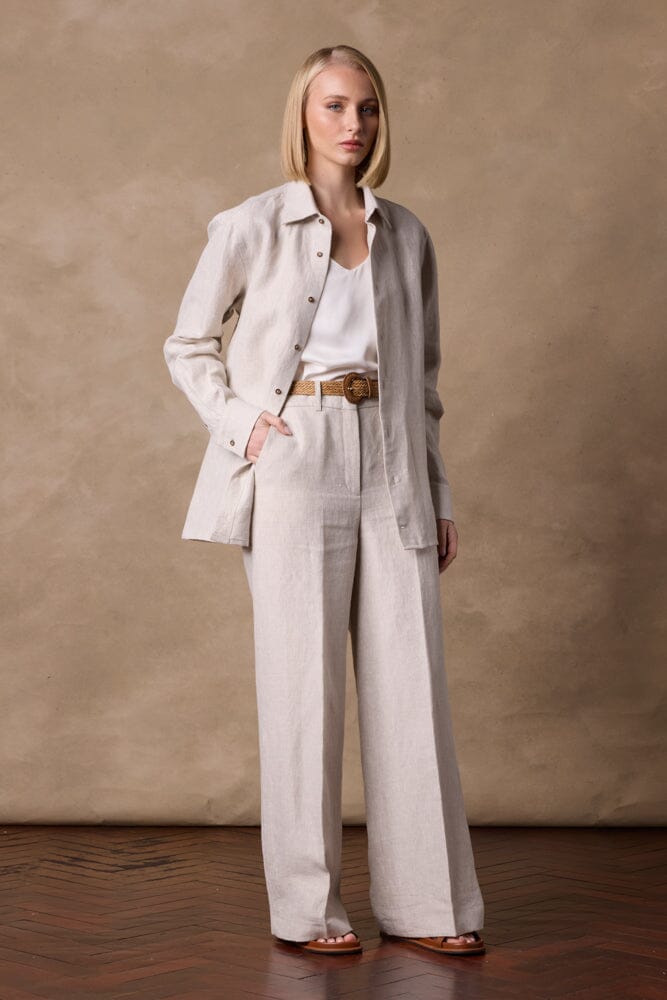 Josephine Relaxed Linen Shirt - Natural Linen