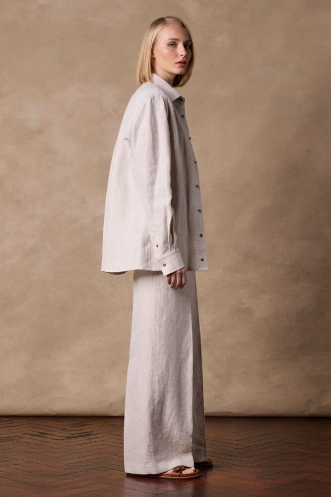 Josephine Relaxed Linen Shirt - Natural Linen