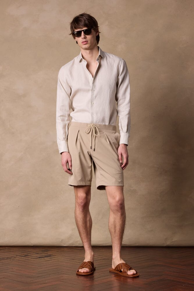 Bailey Casual Shorts - Beige Nylon Spandex