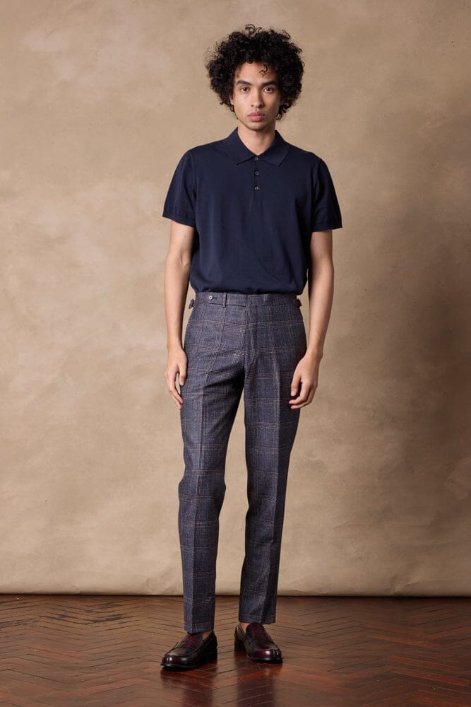 Liam Suit - Navy, Burgundy and Grey Check
