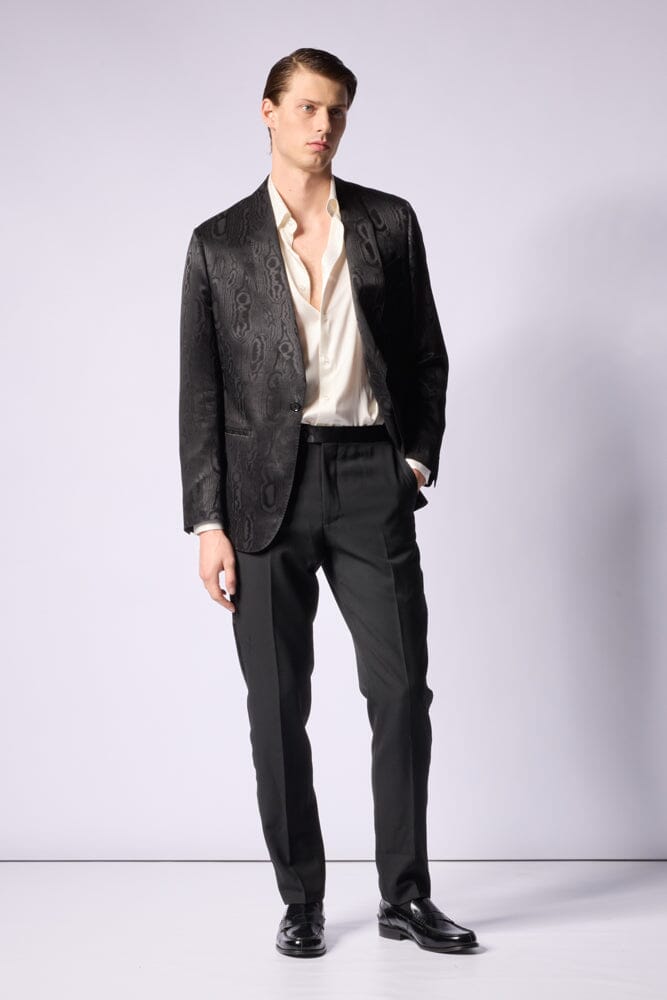Luka 6 Cocktail Jacket - Black Tonal Jacquard