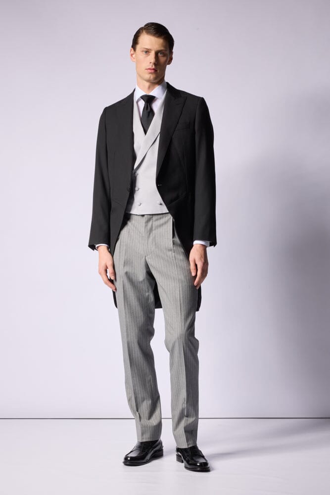 Harry DB Waistcoat - Light Grey Wool