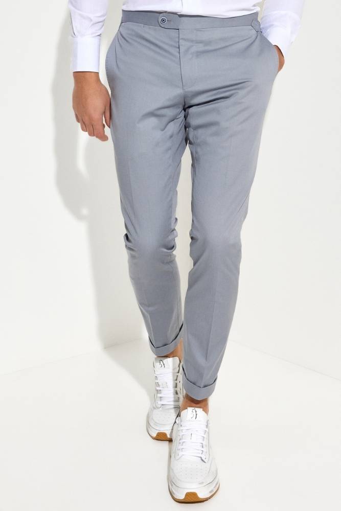 Xander Pant - Grey Blue Cotton Stretch